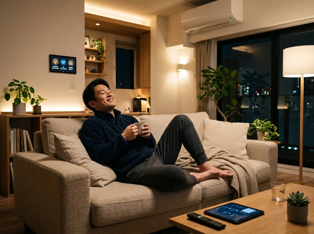 スマートホームでくつろぐ暮らしのイメージ